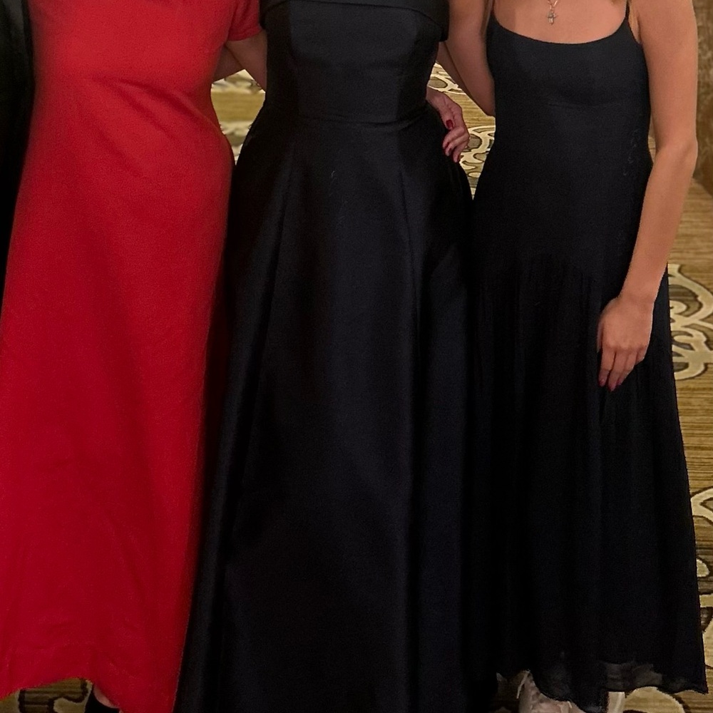 ALFRED SUNG Strapless Black Dress